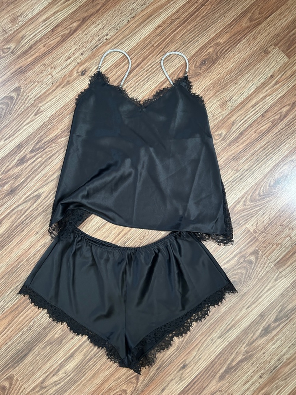LAST CHANCE Victoria’s Secret Very Sexy lace bling cami top and sleep shorts set
